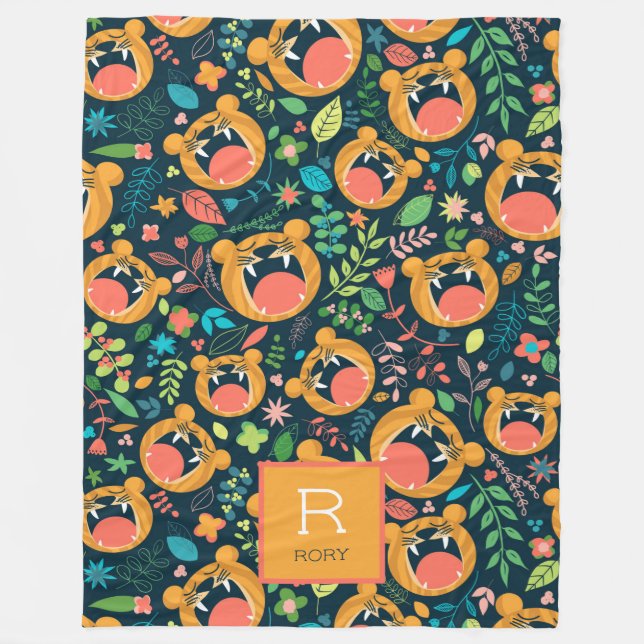 Hear Me Roar Tiger Jungle Personalised Fleece Blanket (Front)