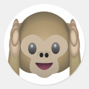 Hear No Evil Monkey Emoji Classic Round Sticker