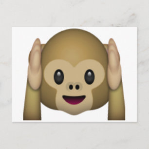 Hear No Evil Monkey - Emoji Postcard
