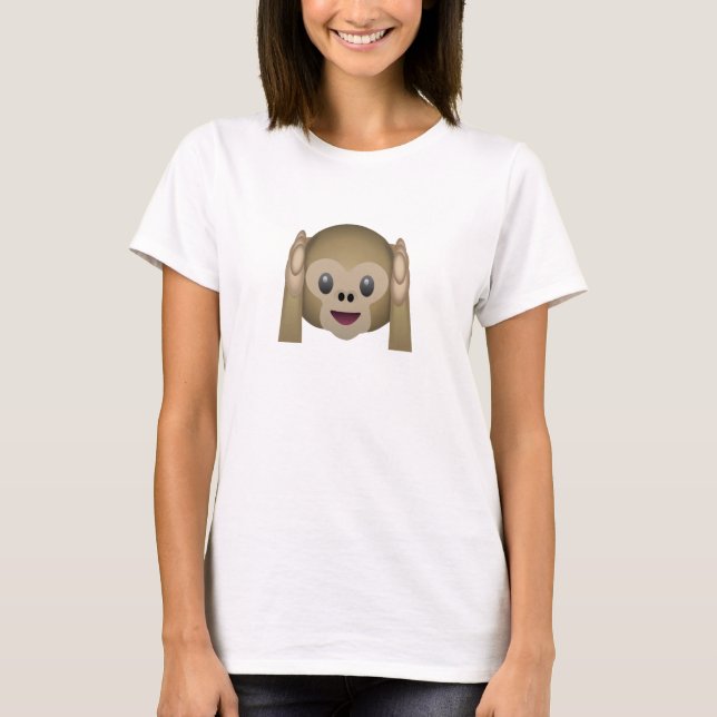 Hear No Evil Monkey Emoji T-Shirt (Front)