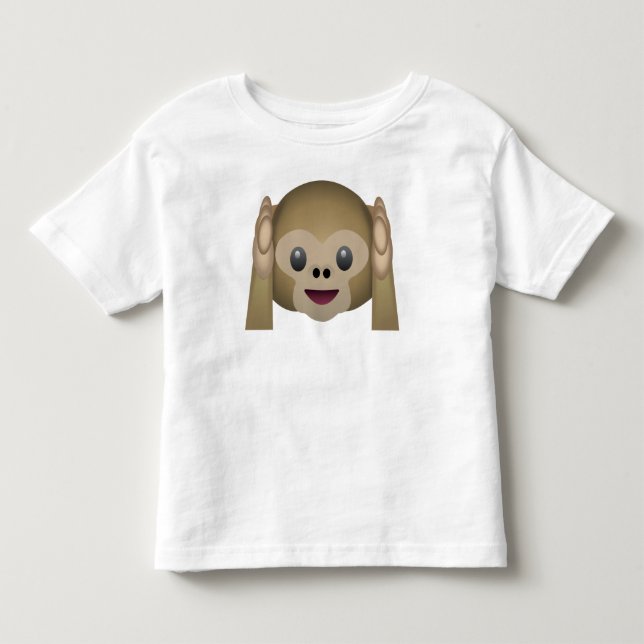 Hear No Evil Monkey Emoji Toddler T-Shirt (Front)