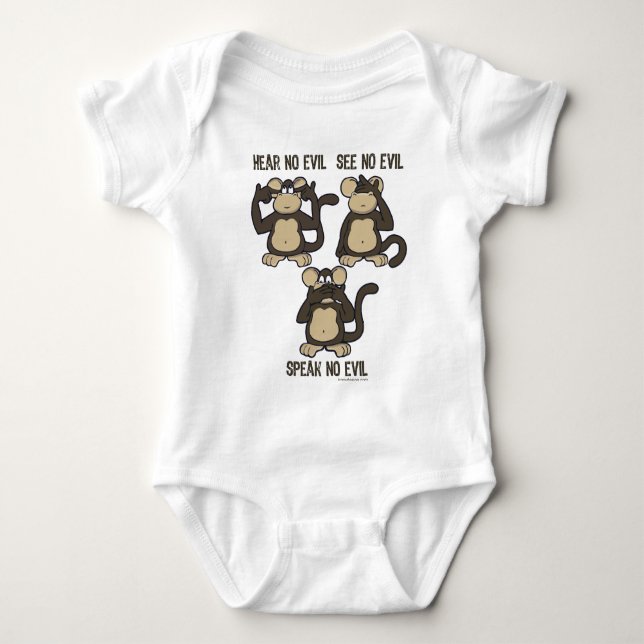 Hear No Evil Monkeys - New Baby Bodysuit (Front)