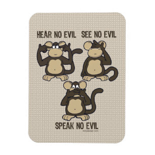 Hear No Evil Monkeys - New Magnet