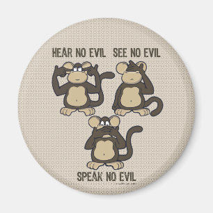Hear No Evil Monkeys - New Magnet
