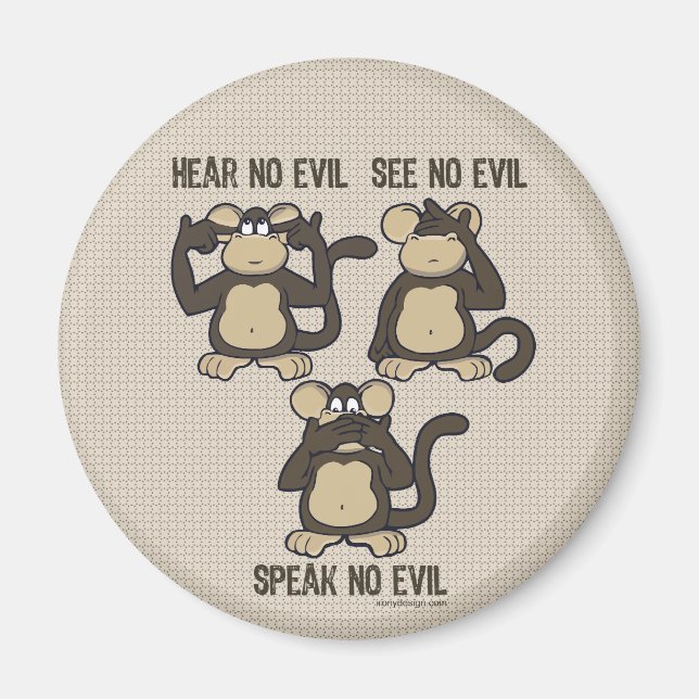Hear No Evil Monkeys - New Magnet (Front)