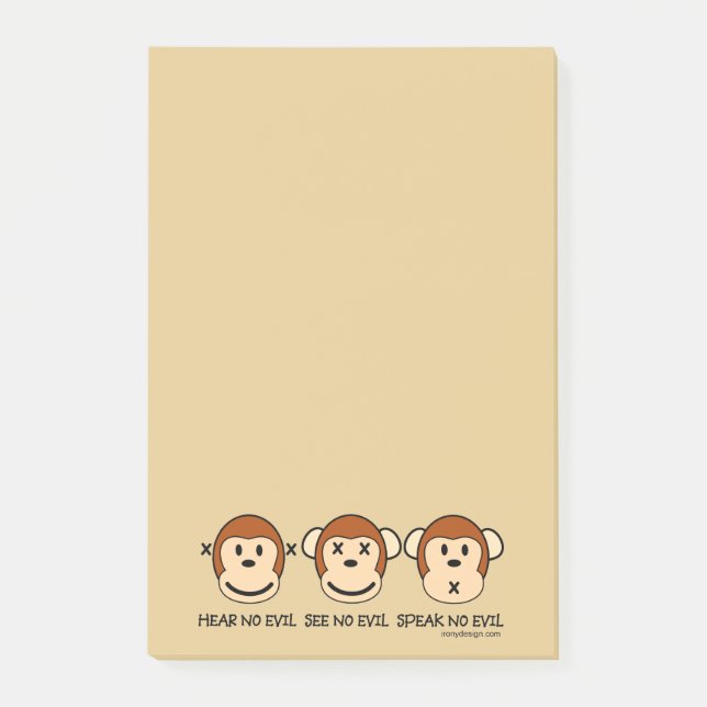 Hear No Evil Monkeys Post-it Notes (Front)