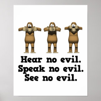 Hear No Evil Monkeys Poster