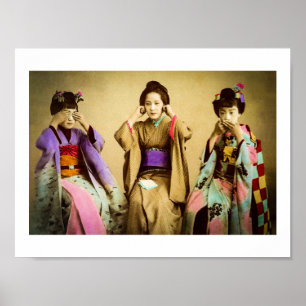 Hear No Evil, See No Evil, Speak No Evil Geisha Poster