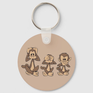 Hear No Evil, See No Evil, Speak No Evil Monkeys Key Ring