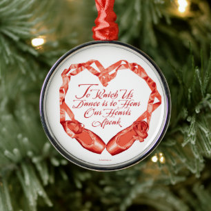 Hear Our Ballet Hearts Metal Ornament