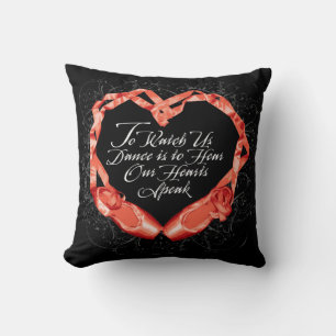 Hear Our Ballet Hearts Throw Pillow
