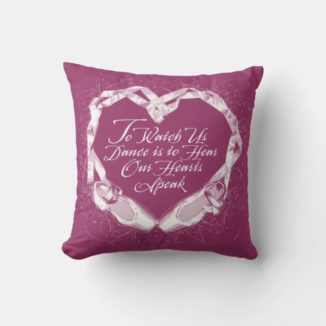 Hear Our Ballet Hearts Throw Pillow (Front)