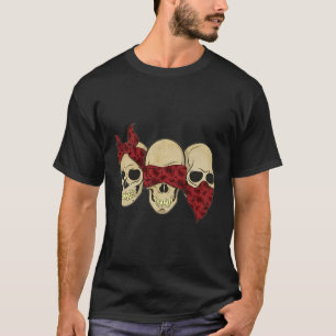 Hear See Speak No Evil Skull Heads T-Shirt