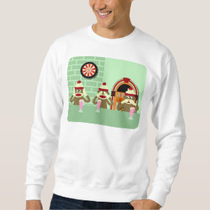 Hear, See, Speak No Evil Sock Monkeys Ice Cream Sweatshirt