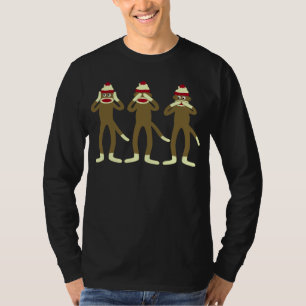Hear, See, Speak No Evil Sock Monkeys T-Shirt