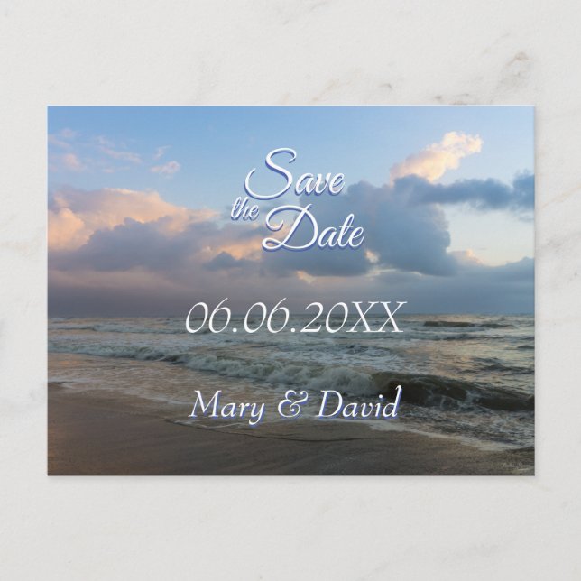 Hear The Waves Wedding Postcard (Front)