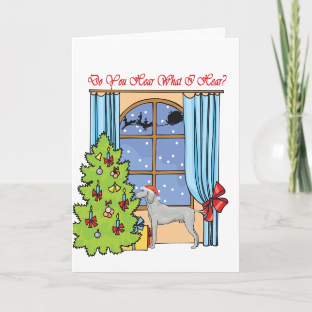 hear weimaraner holiday card (Front)