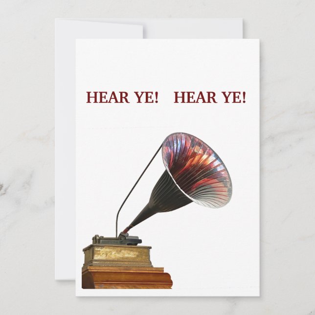 HEAR YE!  Blank personalise events party plan Invitation (Front)