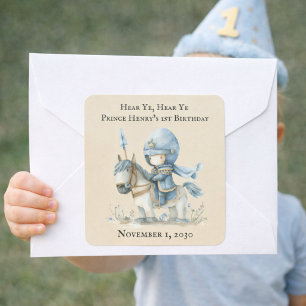 Hear Ye, Hear Ye Boy’s 1st Birthday Square Sticker