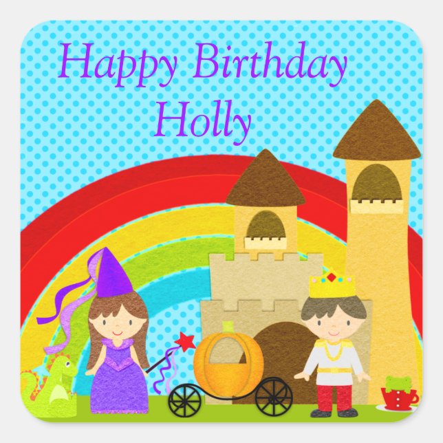 Hear Ye Hear Ye, It's A Royal Party Square Sticker (Front)