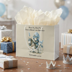 Hear Ye, Knight Prince Mediaeval Boy’s 1st Birthda Large Gift Bag