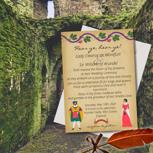 HEAR YE! Mediaeval Faux Parchment Wedding Invitation (Creator Uploaded)