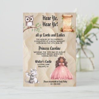 Hear Ye Medieval Renaissance Royal Birthday Invitation