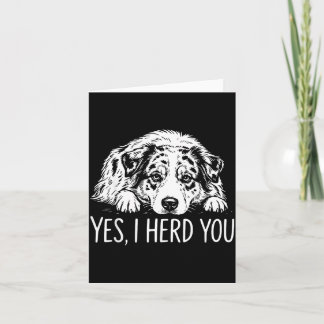Heard Line Art Australian Shepherd Dog Lovers Card