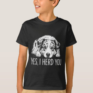 Heard Line Art Australian Shepherd Dog Lovers T-Shirt