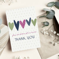 Hearfelt Thank You Card Navy Avocado