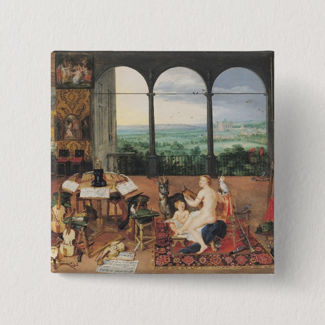 Hearing, 1617 15 cm square badge (Front)