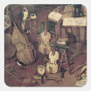 Hearing, 1617 square sticker