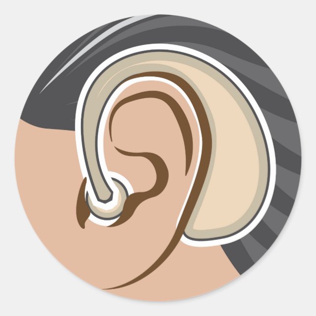 Hearing Aid Classic Round Sticker (Front)