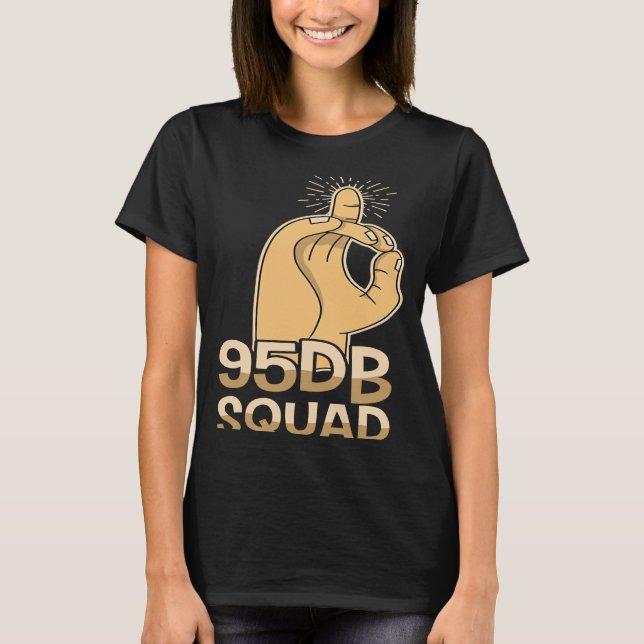 Hearing Aid Deaf Pride ASL hand sign language 95db T-Shirt (Front)