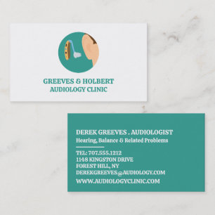 Hearing Aid Icon, Audiologist, Audiology Clinic Business Card