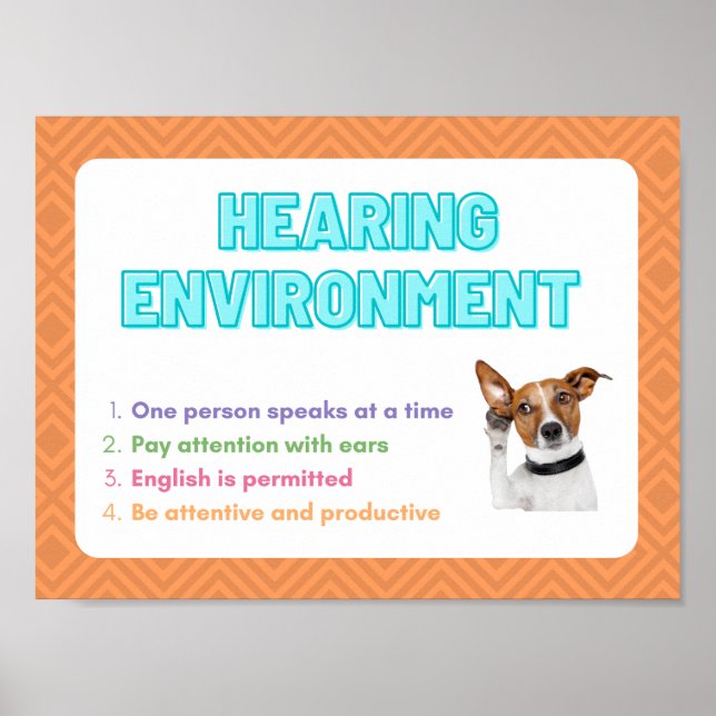 Hearing Environment - ASL Class Poster (Front)
