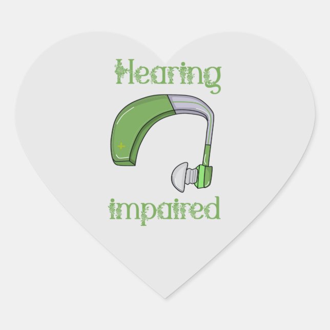Hearing impaired heart sticker (Front)