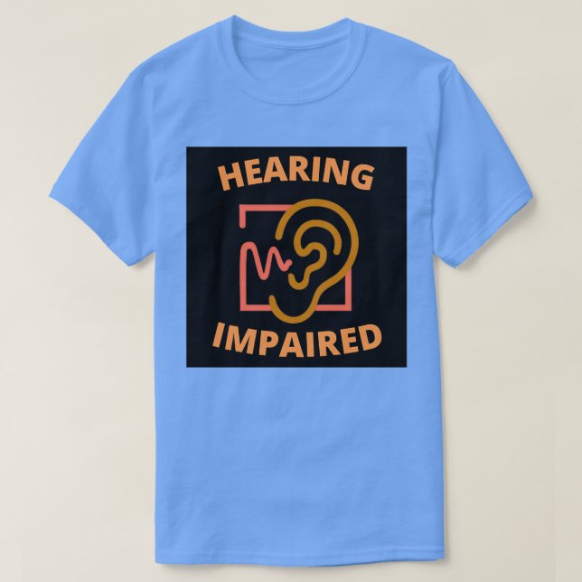 Hearing Impaired Orange on Black T-Shirt (Design Front)