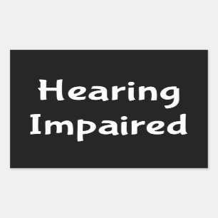 hearing impaired rectangular sticker