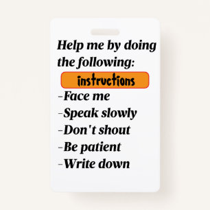 Hearing Impaired Support Badge ID Badge