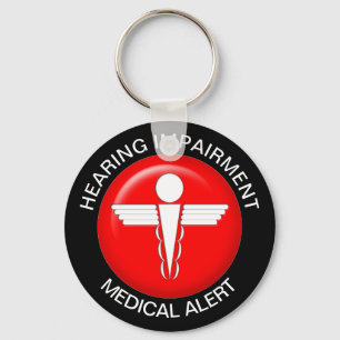 Hearing Impairment Medical Alert Key Ring