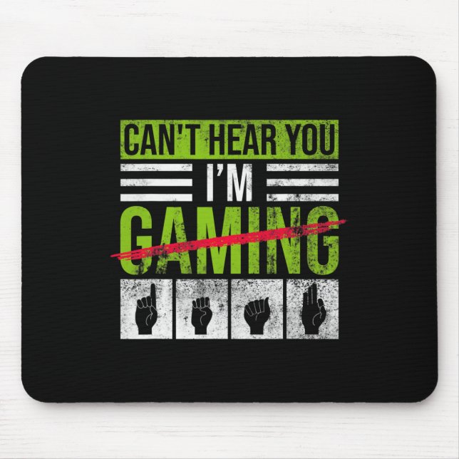 Hearing Loss Awareness And Deaf Pride ASL Hand Ges Mouse Pad (Front)
