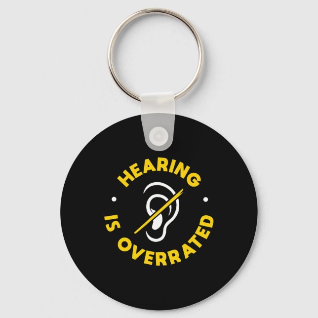 Hearing Loss Awareness ASL and Deaf Awareness  Key Ring (Front)