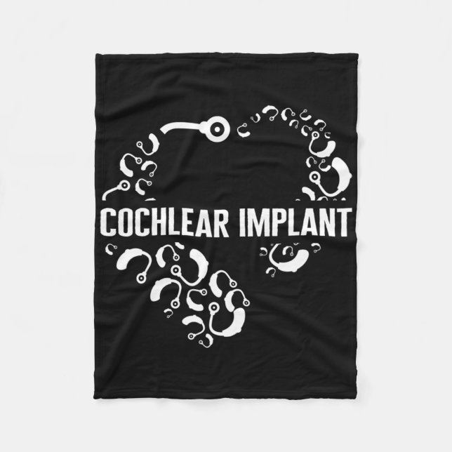 Hearing Loss Awareness Love Cochlear Implant Asl H Fleece Blanket (Front)