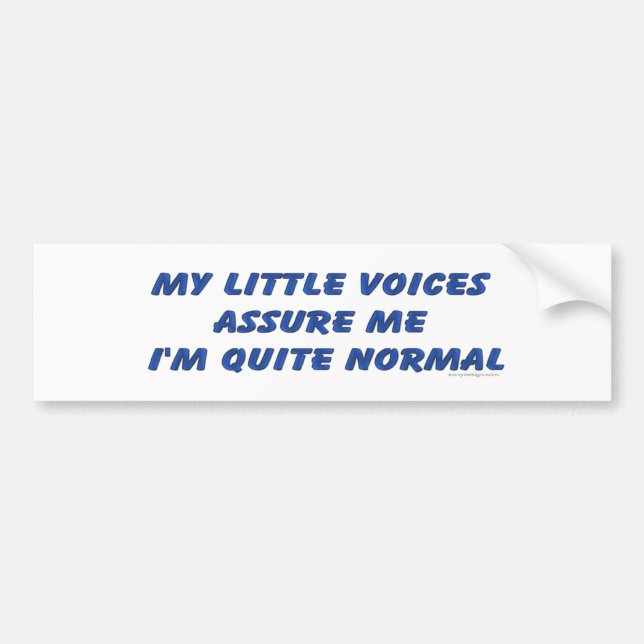 Hearing Voices Humour Bumper Sticker (Front)