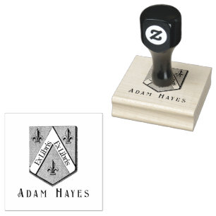 Hearldic Mediaeval Shield Ex Libris Rubber Stamp