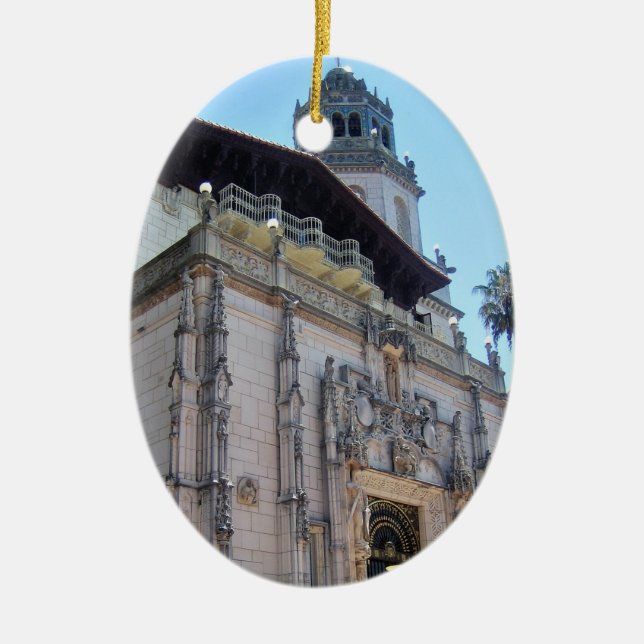 Hearst Castle, San Simeon, California Ceramic Tree Decoration (Front)