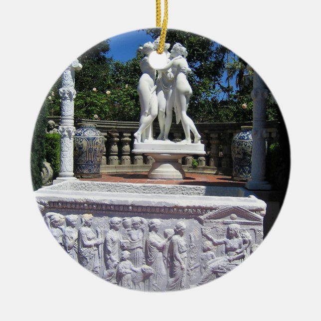 Hearst Castle, San Simeon, California Ceramic Tree Decoration (Front)