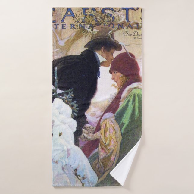 Hearst's International Cover, Alphonse Mucha Bath Towel (Bath Towel)