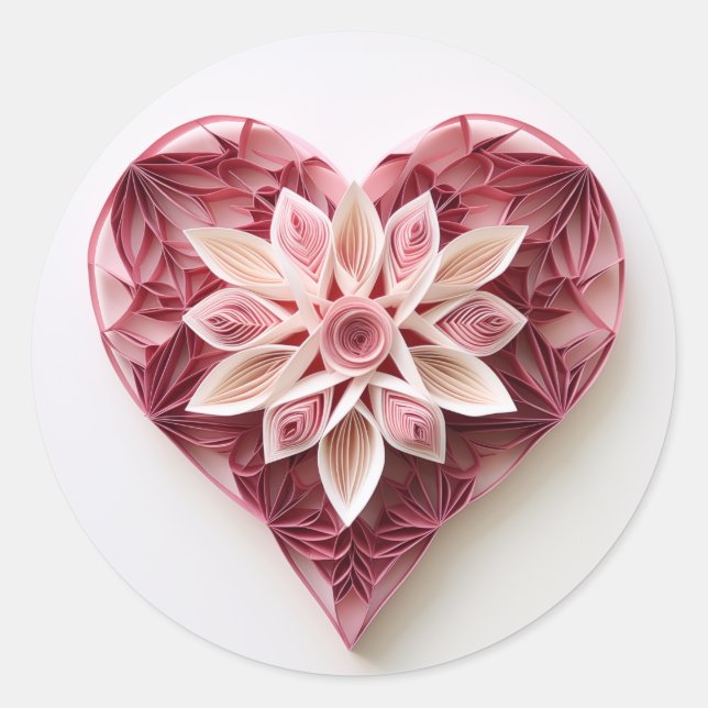 Heart 0088 classic round sticker (Front)